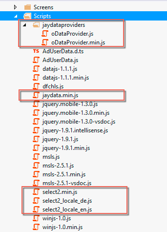 Adding select2 and JayData scripts
