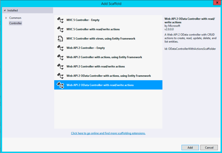 Add Controller Scaffolder