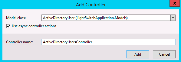 Add Controller and select Model