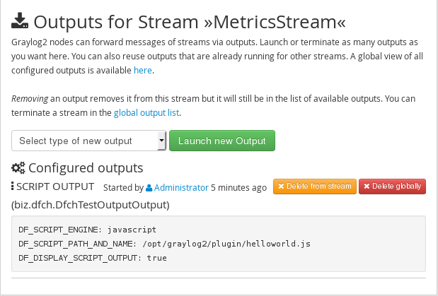 Outputs per Stream [UI]