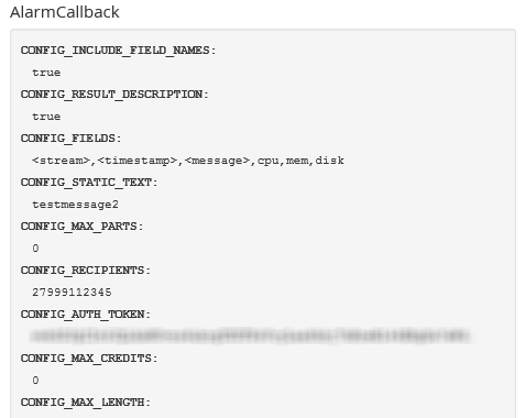 Graylog Clickatell AlarmCallback Configuration