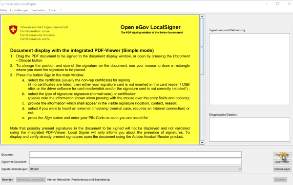 Screenshot - Sign PDF with Open eGov LocalSigner