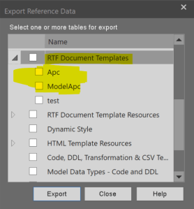 Export Reference Data